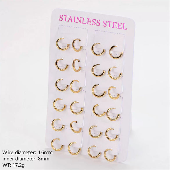 Wholesale Geometric Minimalist Unisex Electroplated Stainless Steel Ear Buckle