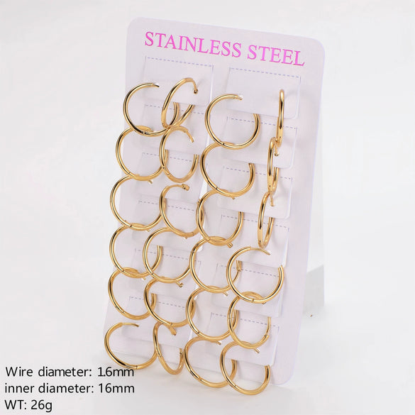 Wholesale Geometric Minimalist Unisex Electroplated Stainless Steel Ear Buckle
