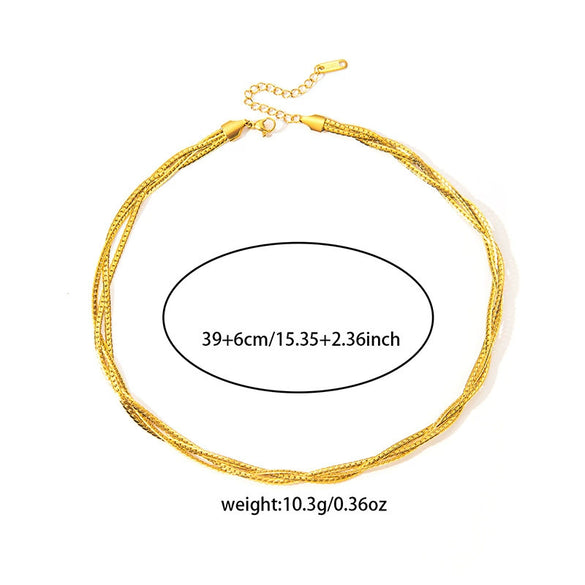 Wholesale Geometric Multi Layer Titanium Steel Clavicle Chain Necklace With U Shape Pattern And Electroplating Treatment