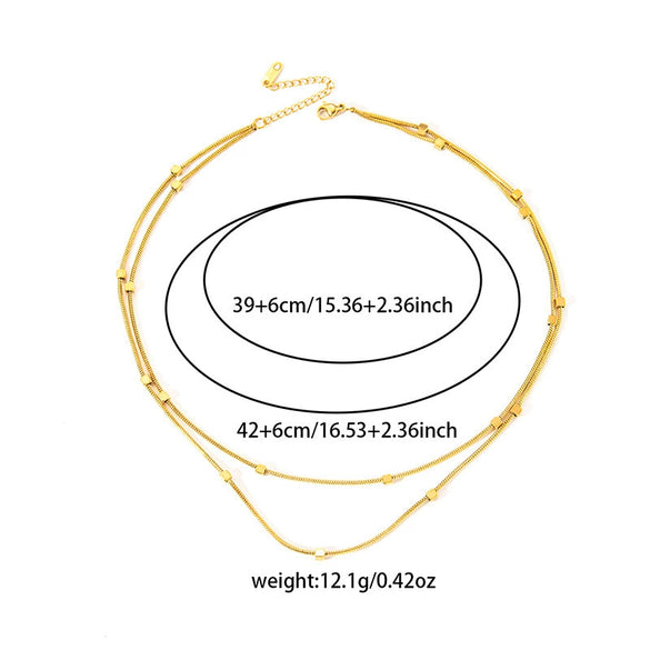 Wholesale Geometric Multi Layer Titanium Steel Clavicle Chain Necklace With U Shape Pattern And Electroplating Treatment