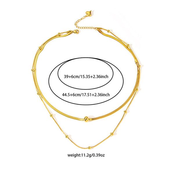 Wholesale Geometric Multi Layer Titanium Steel Clavicle Chain Necklace With U Shape Pattern And Electroplating Treatment