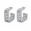 Wholesale Geometric Multilayer Titanium Steel Earrings Electroplated Light Luxury Fashion Jewelry