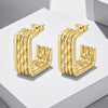 Wholesale Geometric Multilayer Titanium Steel Earrings Electroplated Light Luxury Fashion Jewelry