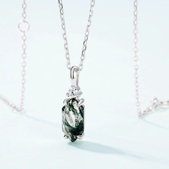 Wholesale Geometric Natural Agate 925 Silver Pendant For Women