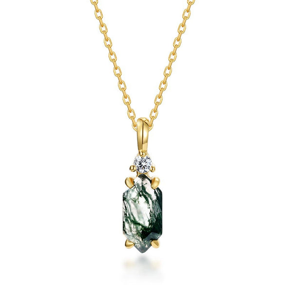 Wholesale Geometric Natural Agate 925 Silver Pendant For Women