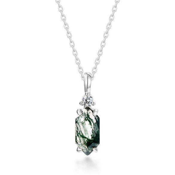 Wholesale Geometric Natural Agate 925 Silver Pendant For Women