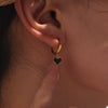 Wholesale Geometric Natural Black Agate 316L Stainless Steel Electroplated Fashion Girl Earrings