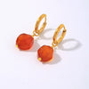 Wholesale Geometric Natural Stone Earrings For Women Copper Electroplated Light Luxury Simple Niche Design