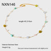 Wholesale Geometric Natural Stone Stainless Steel 18K Gold Plated Bracelet And Necklace Set For Women