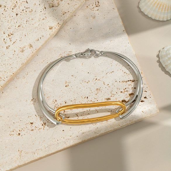 Wholesale Geometric Niche High End Fashion Bracelet Titanium Steel With Electroplating Process