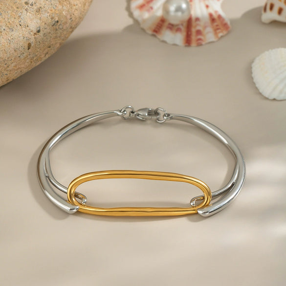 Wholesale Geometric Niche High End Fashion Bracelet Titanium Steel With Electroplating Process