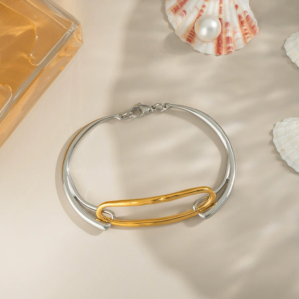 Wholesale Geometric Niche High End Fashion Bracelet Titanium Steel With Electroplating Process