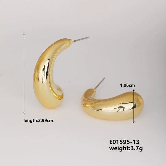 Wholesale Geometric Niche Style Earrings With Electroplating Ccp Material