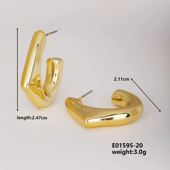 Wholesale Geometric Niche Style Earrings With Electroplating Ccp Material