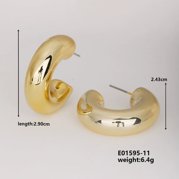 Wholesale Geometric Niche Style Earrings With Electroplating Ccp Material