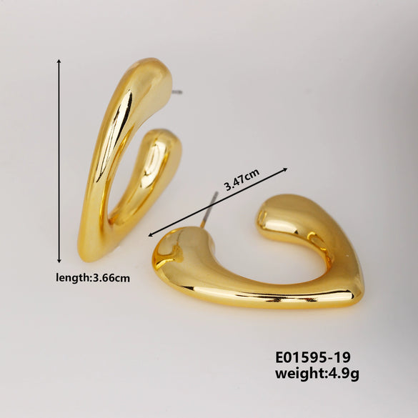 Wholesale Geometric Niche Style Earrings With Electroplating Ccp Material