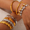 Wholesale Geometric Niche Style 316L Stainless Steel Gold Plated Open Bracelet Jewelry