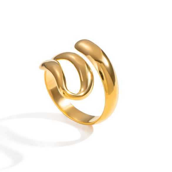 Wholesale Geometric Normcore Versatile Casual Ring For Girls Stainless Steel Electroplated Jewelry Accessories Non Fading Waterproof And Environmentally Friendly