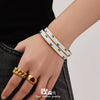Wholesale Geometric Oildrip Devil's Eye Clasp Bracelet Stainless Steel 18K Gold Plated Jewelry