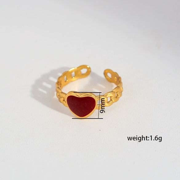 Wholesale Geometric Oildrip Stainless Steel Goldplated Adjustable Open Ring For Women