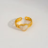 Wholesale Geometric Oildrip Stainless Steel Goldplated Adjustable Open Ring For Women