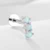 Wholesale Geometric Opal Inlaid 925 Sterling Silver Pierced Earrings For Women