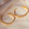 Wholesale Geometric Open Bracelet For Women 18K Gold Plated Titanium Steel Electroplated