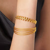 Wholesale Geometric Open Bracelet For Women 18K Gold Plated Titanium Steel Electroplated