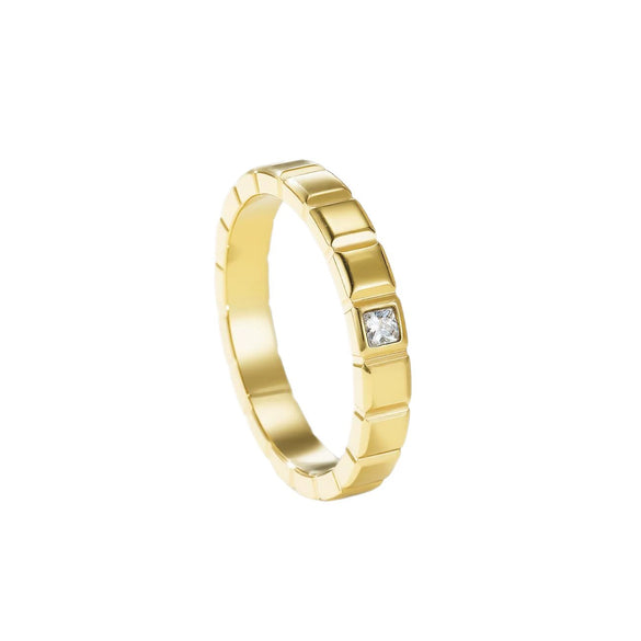 Wholesale Geometric Open Nailshaped Stainless Steel Ring Inlaid With Diamonds Electroplated Jewelry For Unisex