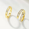 Wholesale Geometric Open Nailshaped Stainless Steel Ring Inlaid With Diamonds Electroplated Jewelry For Unisex