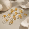 Wholesale Geometric Open Ring Hand Jewelry In Stainless Steel With Electroplating For Women