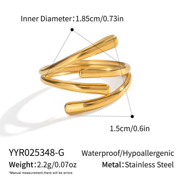 Wholesale Geometric Open Ring Hand Jewelry In Stainless Steel With Electroplating For Women