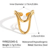 Wholesale Geometric Open Ring Hand Jewelry In Stainless Steel With Electroplating For Women