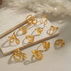 Wholesale Geometric Open Ring Hand Jewelry In Stainless Steel With Electroplating For Women