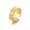 Wholesale Geometric Open Stainless Steel Women's Ring With 18K Gold Plated Electroplating