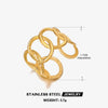 Wholesale Geometric Oval Interlocking Stainless Steel Goldplated Ring Casual Elegant And Adjustable For Women
