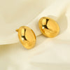 Wholesale Geometric Oval 18K Gold Plated Stainless Steel Earrings For Women Simple Modern Style Jewelry