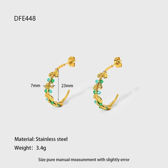 Wholesale Geometric Oval 18K Gold Plated Stainless Steel Earrings For Women