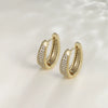 Wholesale Geometric Oval Microencrusted Zircon Earrings For Women Electroplated