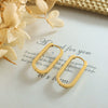 Wholesale Geometric Oval Rectangular 316L Stainless Steel Gold Plated Earrings Jewelry