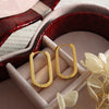 Wholesale Geometric Oval Rectangular 316L Stainless Steel Gold Plated Earrings Jewelry