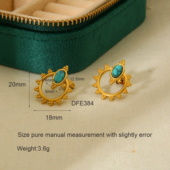 Wholesale Geometric Oval Stainless Steel Electroplated Earrings For Women