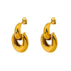 Wholesale Geometric Patchwork 18K Gold Plated Stainless Steel Earrings For Women