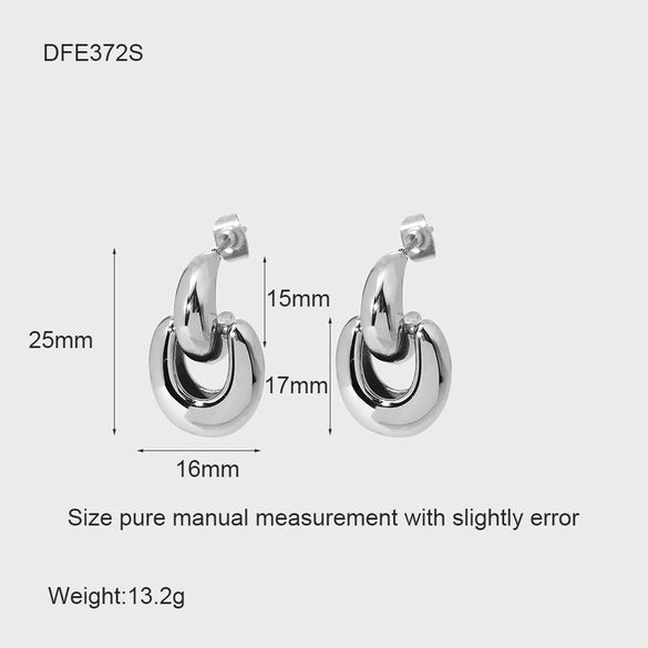 Wholesale Geometric Patchwork 18K Gold Plated Stainless Steel Earrings For Women