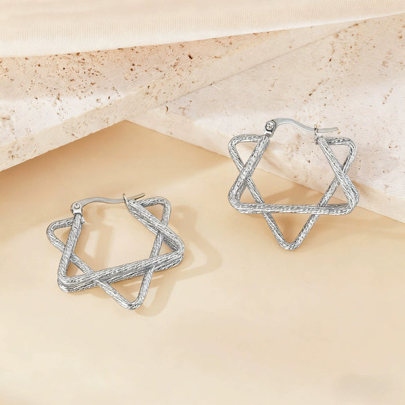 Wholesale Geometric Patchwork Titanium Steel Earrings With Electroplating For Women