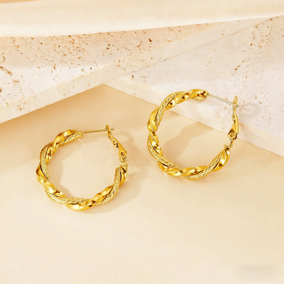 Wholesale Geometric Patchwork Titanium Steel Earrings With Electroplating For Women