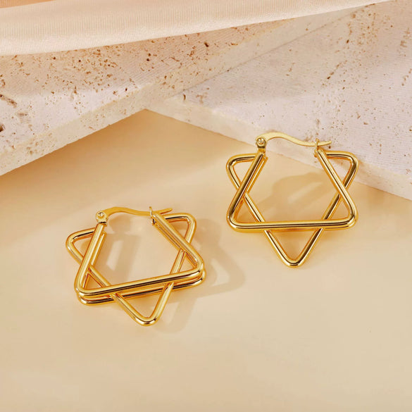 Wholesale Geometric Patchwork Titanium Steel Earrings With Electroplating For Women