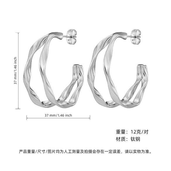 Wholesale Geometric Patchwork Titanium Steel Earrings With Electroplating For Women