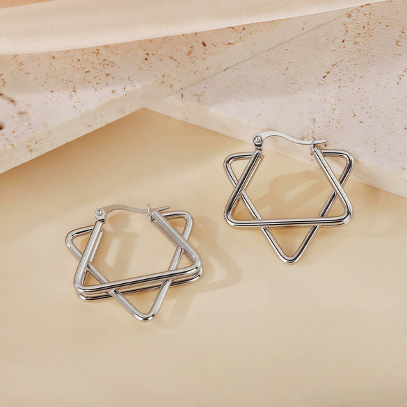 Wholesale Geometric Patchwork Titanium Steel Earrings With Electroplating For Women