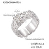 Wholesale Geometric Patterned Inlaid Woven Texture 18K True Gold Plated Titanium Steel Ring Jewelry For Women